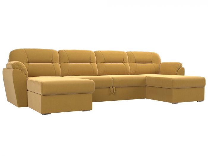 109501 П-образный диван Бостон | Микровельвет | Желтый