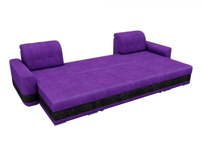 100076 П-образный диван Честер | Велюр | Фиолетовый | Черный