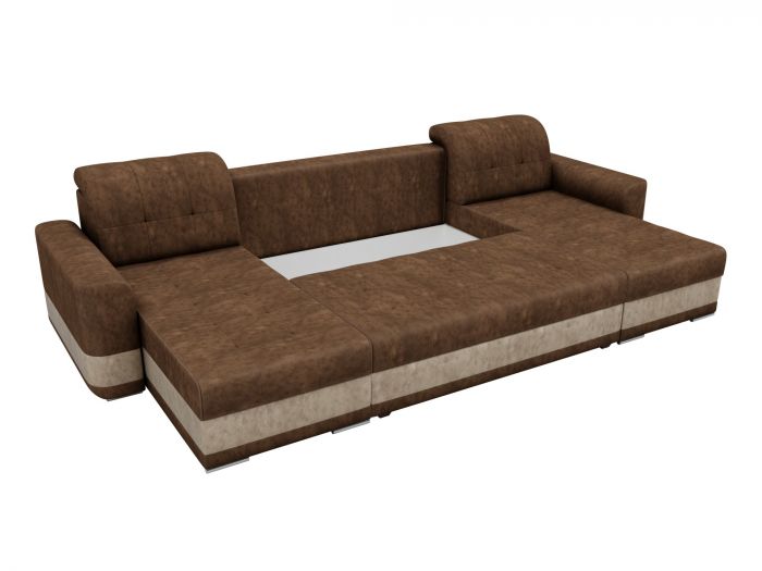 100075 П-образный диван Честер | Велюр | Коричневый | Бежевый