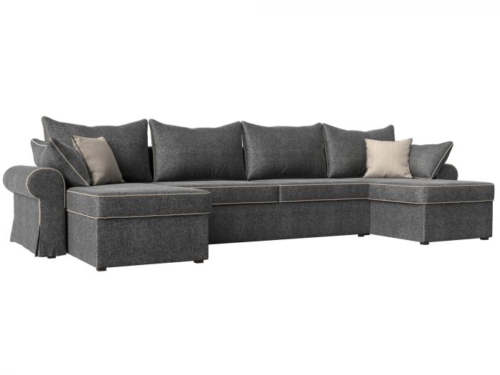 110299 П-образный диван Элис | Рогожка | Серый