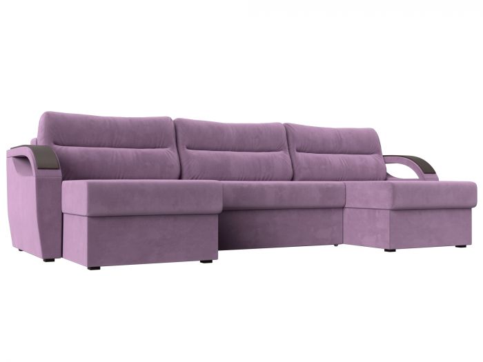 111722 П-образный диван Форсайт | Микровельвет | Сиреневый