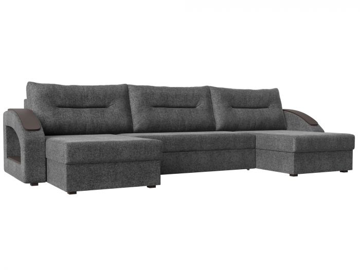 101202 П-образный диван Канзас | Рогожка | Серый