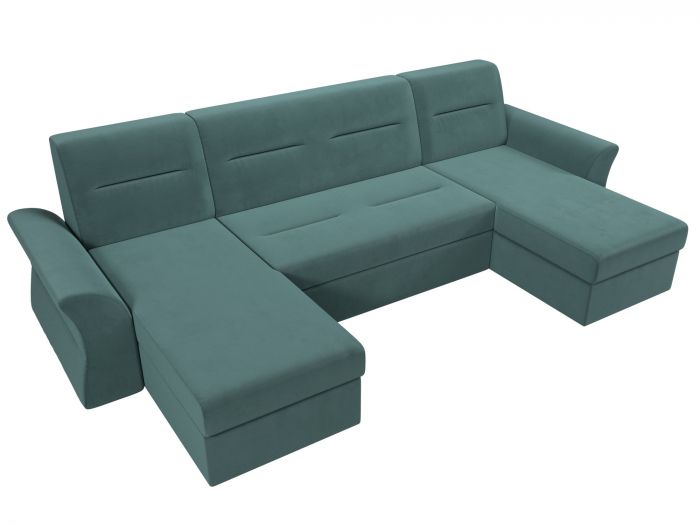 109296 П-образный диван Клайд | Велюр | бирюзовый