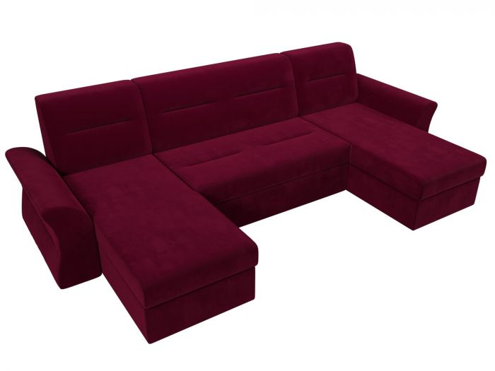 109509 П-образный диван Клайд | Микровельвет | Бордовый