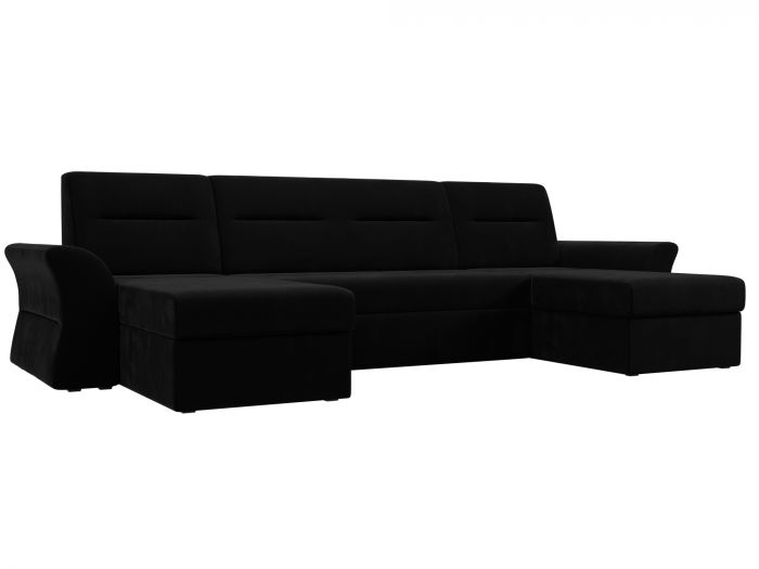 109310 П-образный диван Клайд | Микровельвет | Черный