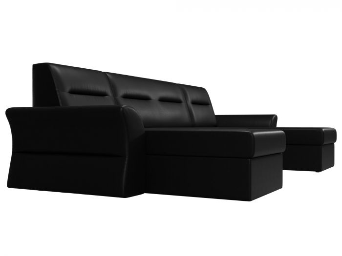 109317 П-образный диван Клайд | Экокожа | Черный