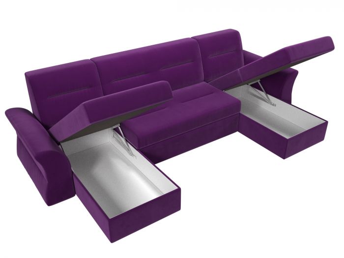 109309 П-образный диван Клайд | Микровельвет | Фиолетовый