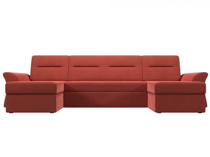 109306 П-образный диван Клайд | Микровельвет | Коралловый