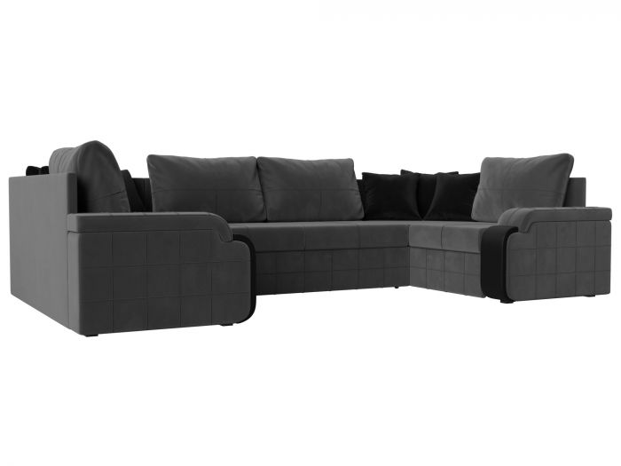 102984 П-образный диван Николь | Велюр | Серый