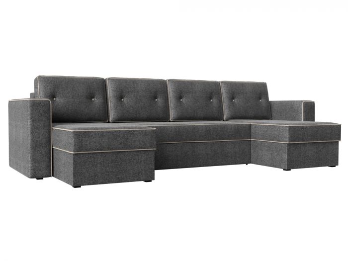 31650 П-образный диван Принстон | Рогожка | Серый
