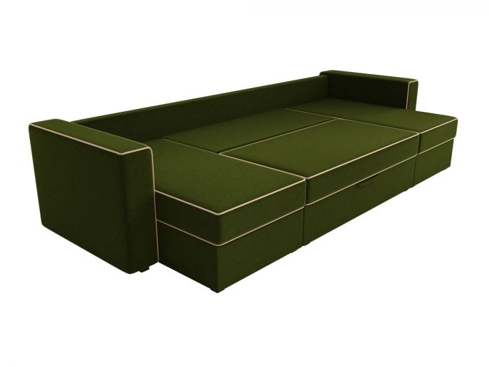 31643 П-образный диван Принстон | Микровельвет | Зеленый