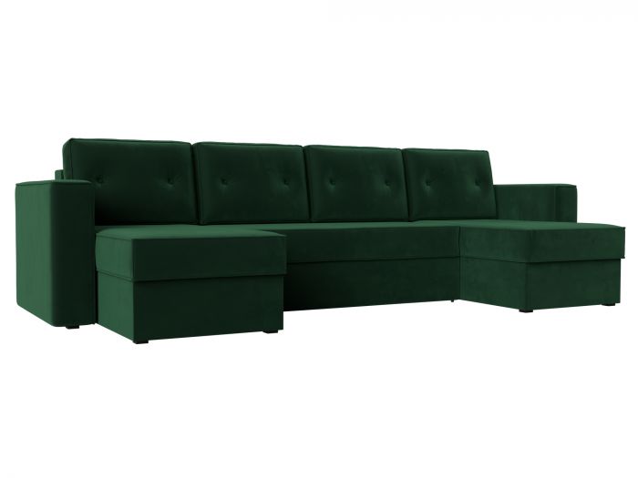 110861 П-образный диван Принстон | Велюр | Зеленый