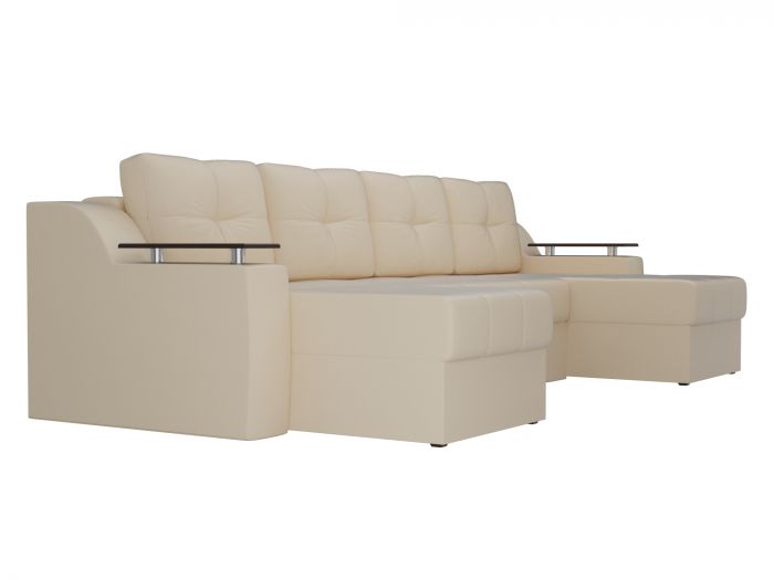 28915 П-образный диван Сенатор | Экокожа | Бежевый