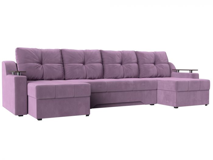 112412 П-образный диван Сенатор | Микровельвет | Сиреневый