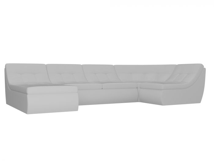 101862 П-образный модульный диван Холидей | Экокожа | Белый