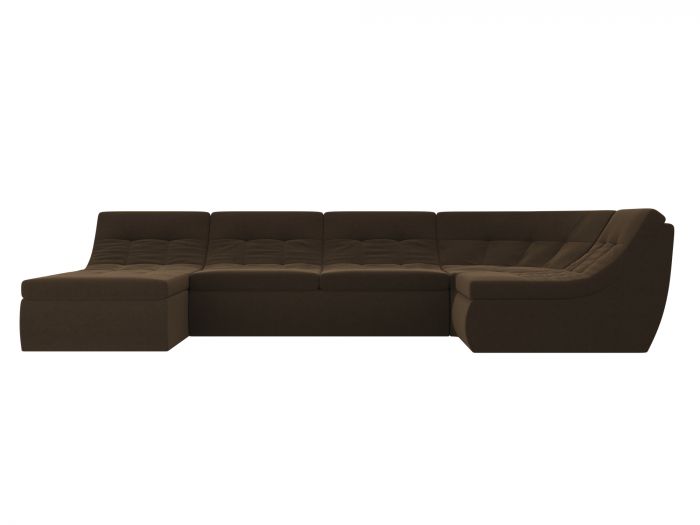 101855 П-образный модульный диван Холидей | Микровельвет | Коричневый