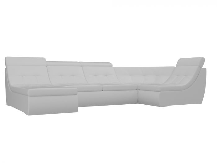 105598 П-образный модульный диван Холидей Люкс | Экокожа | Белый