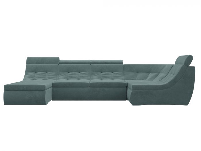 105579 П-образный модульный диван Холидей Люкс | Велюр | бирюзовый