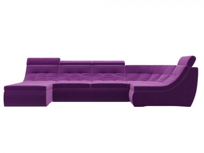 105592 П-образный модульный диван Холидей Люкс | Микровельвет | Фиолетовый