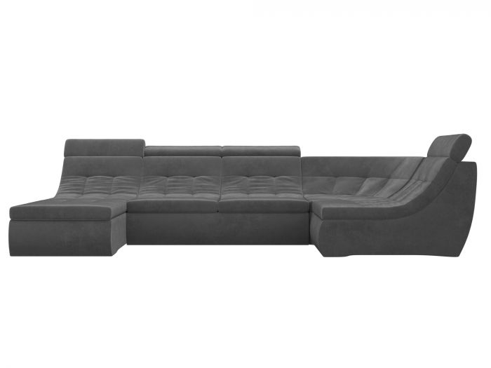 105583 П-образный модульный диван Холидей Люкс | Велюр | Серый