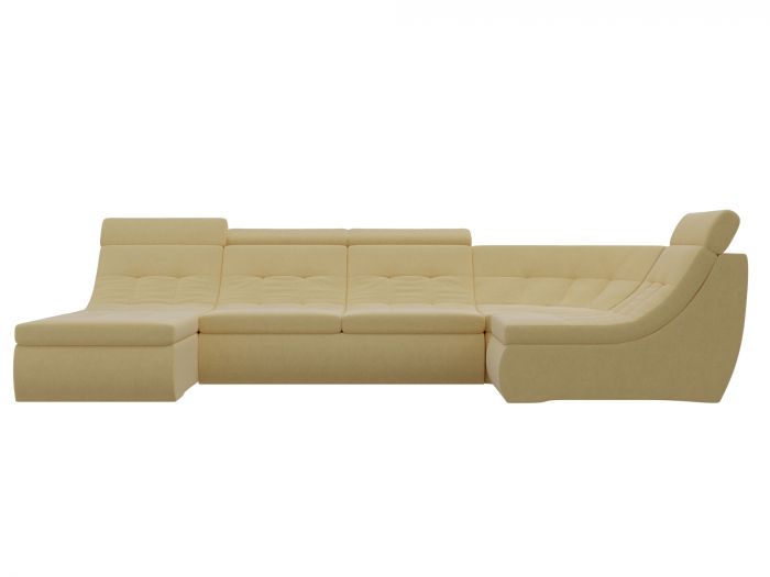 105587 П-образный модульный диван Холидей Люкс | Микровельвет | Желтый