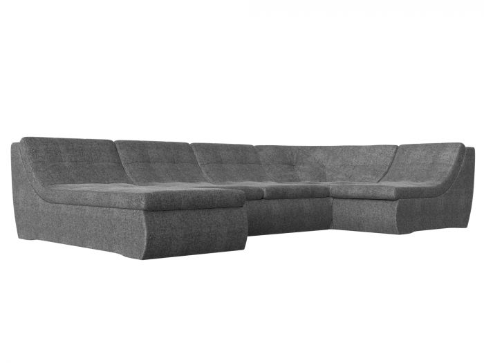 101860 П-образный модульный диван Холидей | Рогожка | Серый