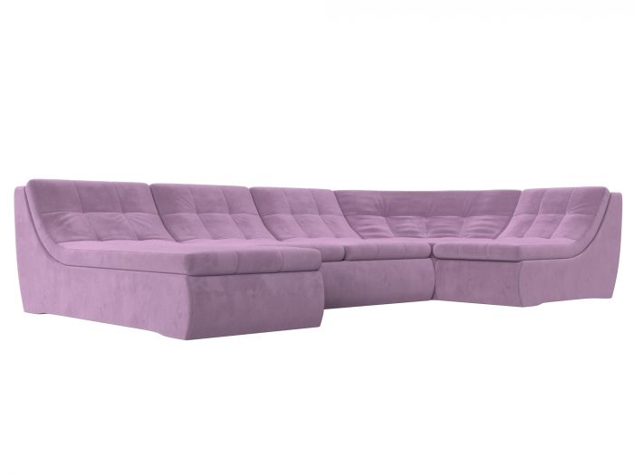 112680 П-образный модульный диван Холидей | Микровельвет | Сиреневый