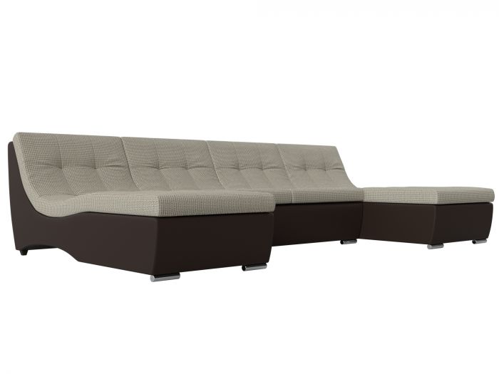 111570 П-образный модульный диван Монреаль | Корфу | экокожа | Корфу 02 | коричневый