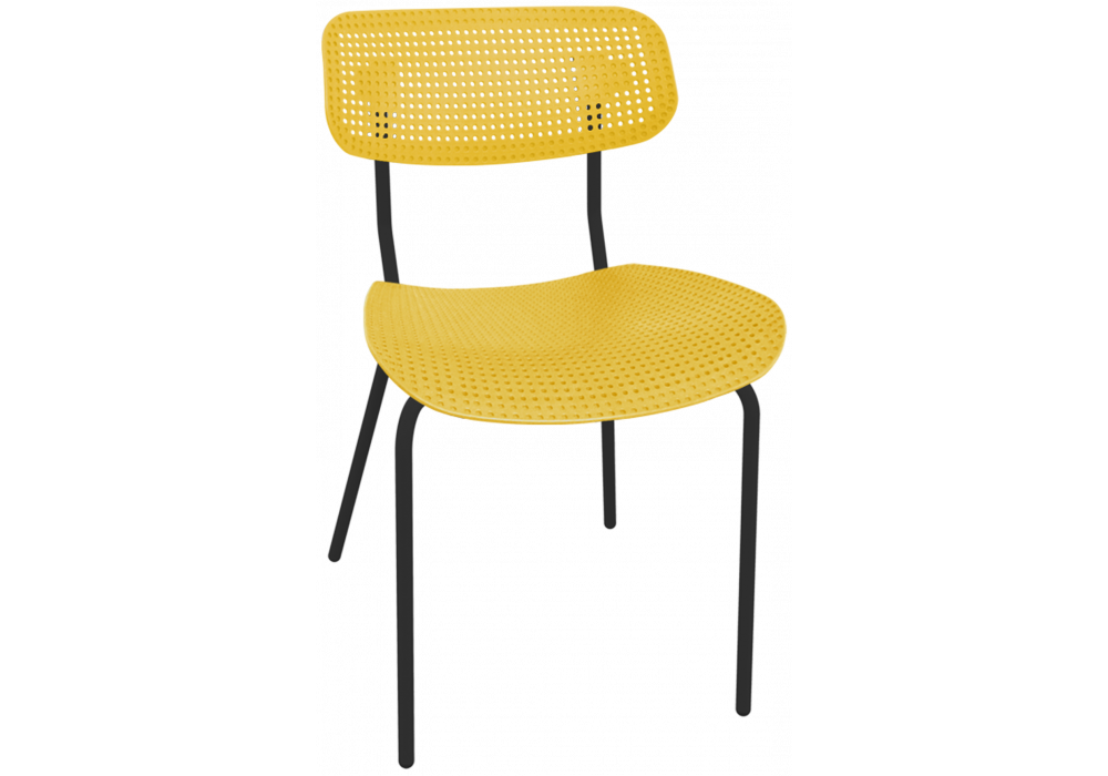 Пластиковый стул SHT-S85М желтый - черный