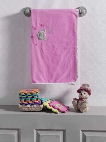 Плед флисовый "Cute Bear", 100% полиэстер, размер 80*120 см (pink)
