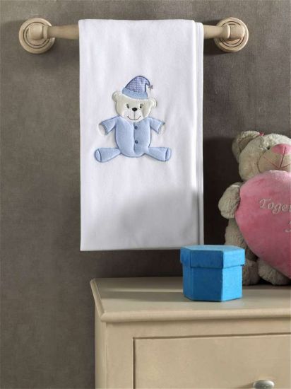 Плед флисовый "Teddy Boo", 100% полиэстер, размер 80*120 см (blue)