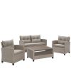 Плетеный комплект мебели с диваном AFM-804B Beige - 2