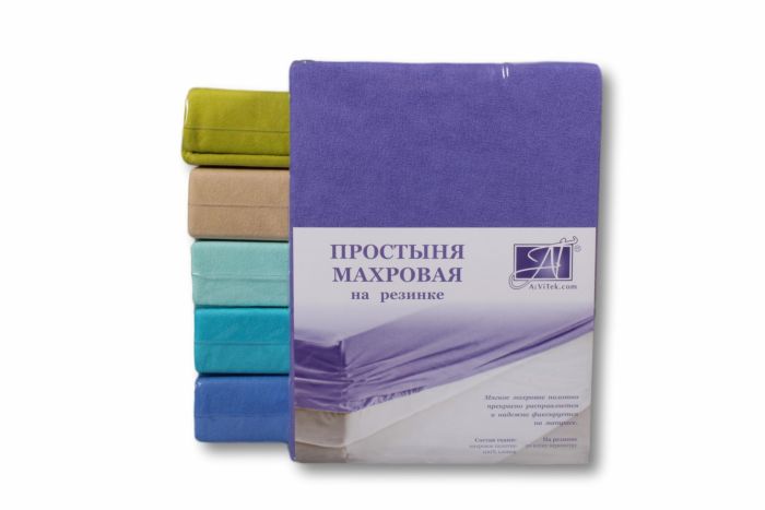 ПМР-ФА-180(180) Фиолетовая Астра простыня махровая на резинке 180х200+20