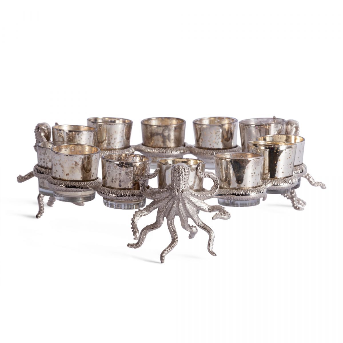 Подсвечник Secret De Maison OCTOPUS4 ( mod. 3925 ) алюминиевый сплав, 36x36,5x12 см, никель-nickel