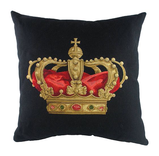 Подушка с картинкой короны King Crown Black