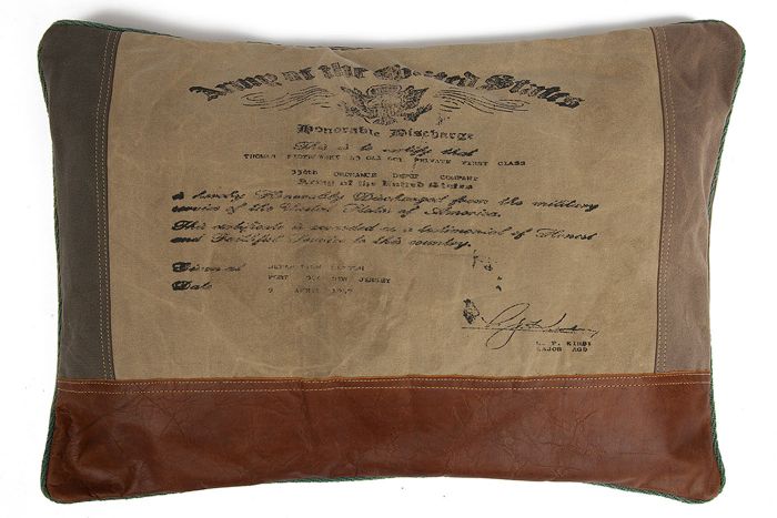 Подушка Secret De Maison THOMAS ( mod. M-7043 А ) кожа буйвола - ткань хлопок, 62х4х41см, коричневый, ткань: винтаж