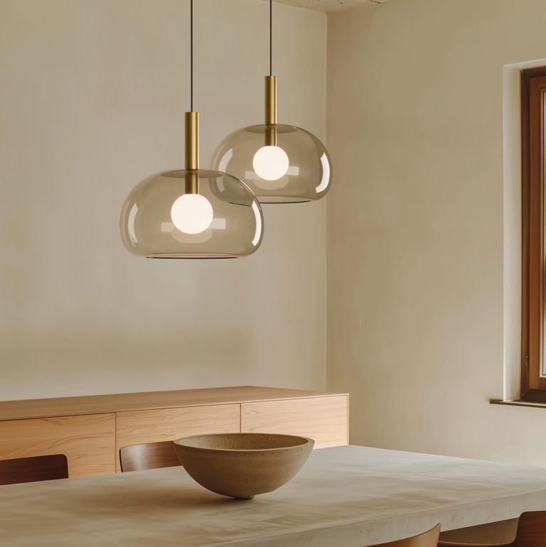 Подвесной светильник Cloud серое стекло-золотой металл