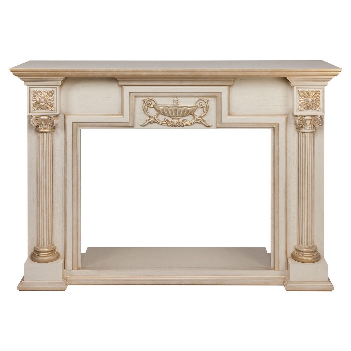 Портал для электрокамина London 33 WT Белый дуб с золотой патиной