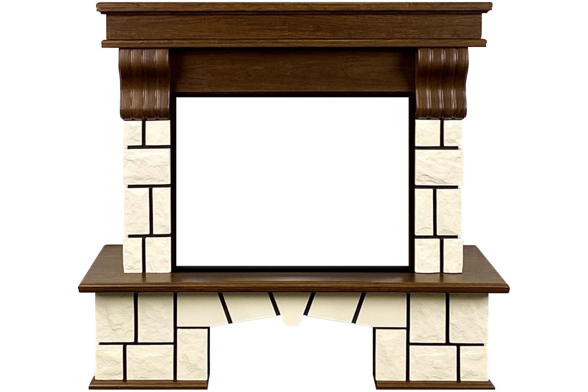 Портал Royal Flame Porto (Разборный) - Орех каньон-Белый камень,35635