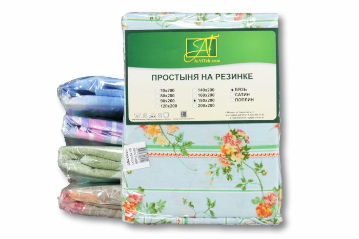 ПР-Р-080 Простыня на резинке 080х200 ткань бязь