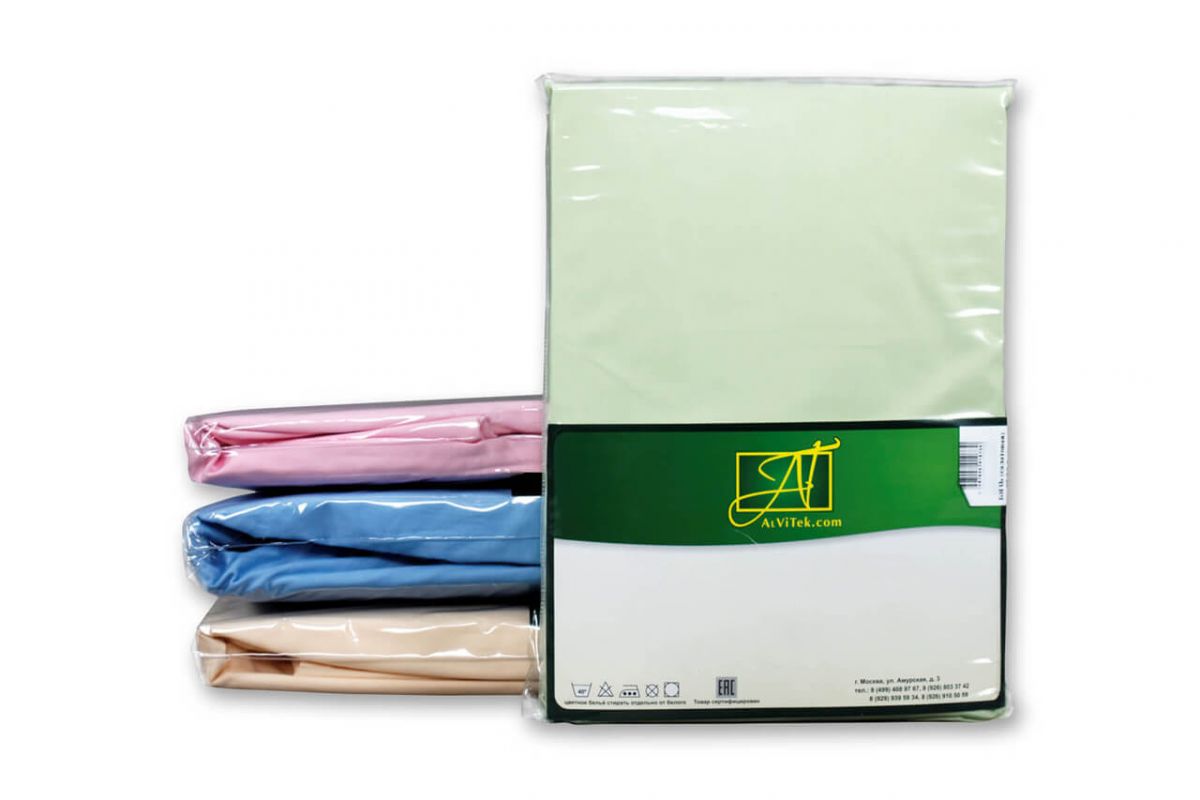 ПР-СО-240-САЛ Салатовая Простынь ткань Сатин однотонный 220х240