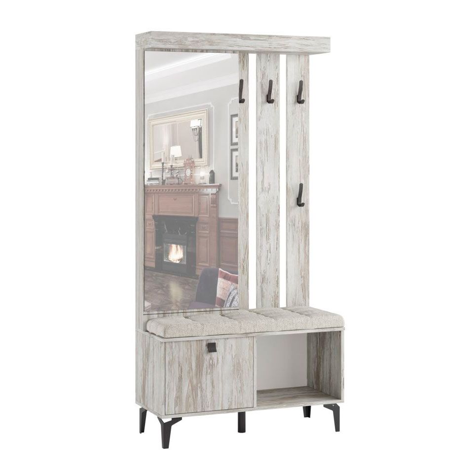 Прихожая Милан центральная секция (2100х984х366) артвуд темный-артвуд темный