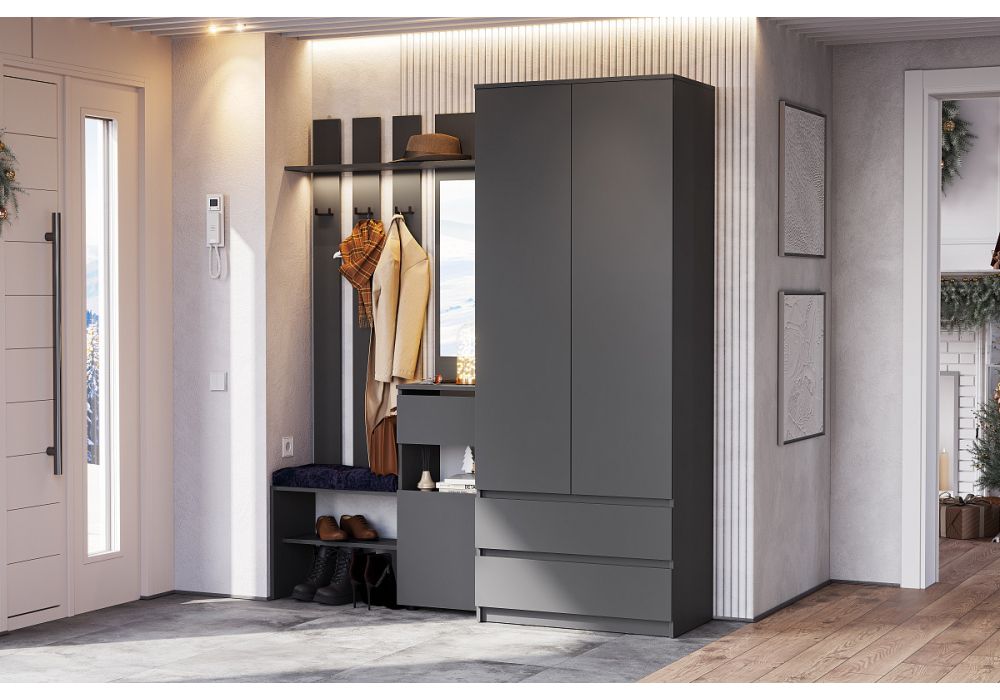 Прихожая Сибити графит серый комплектация 1