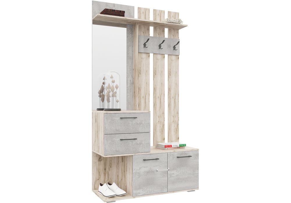 Прихожая Бостон ВШ-1 дуб крафт серый - бетонный камень