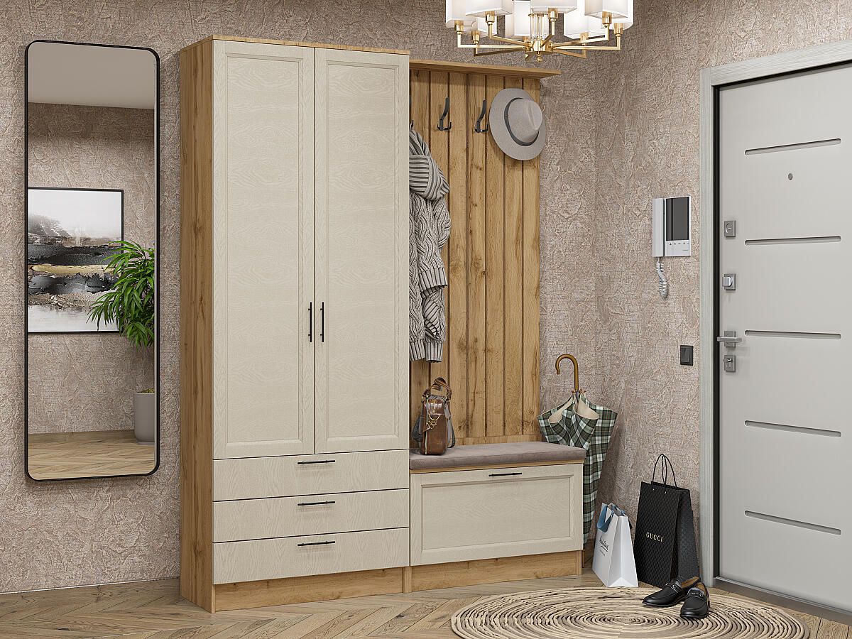 Стиль-03 Cream Silkwood 2110x1600x380