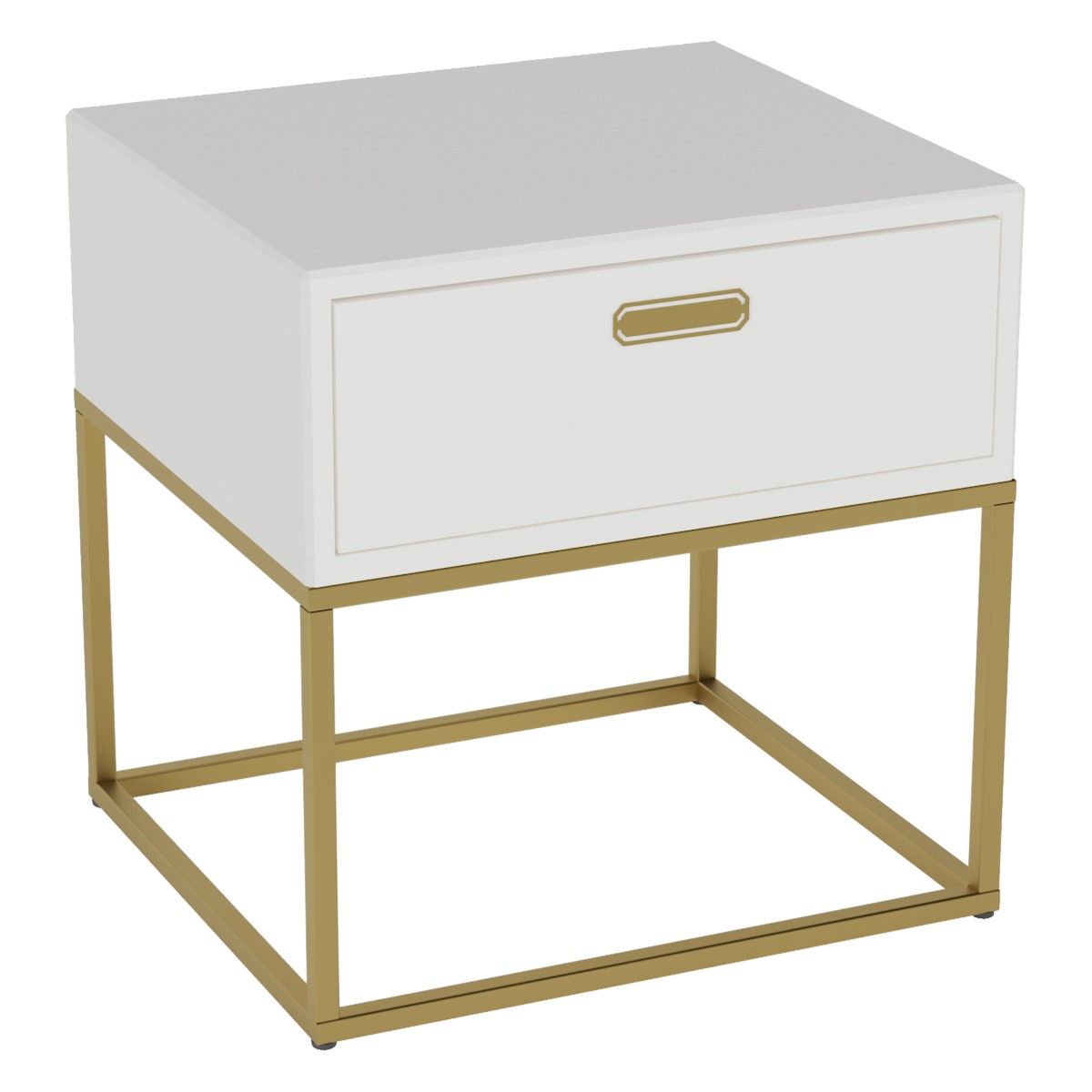 Прикроватная тумба Калифорния Дрим ТП02 ясень браш белый - золото PUSH-OPEN