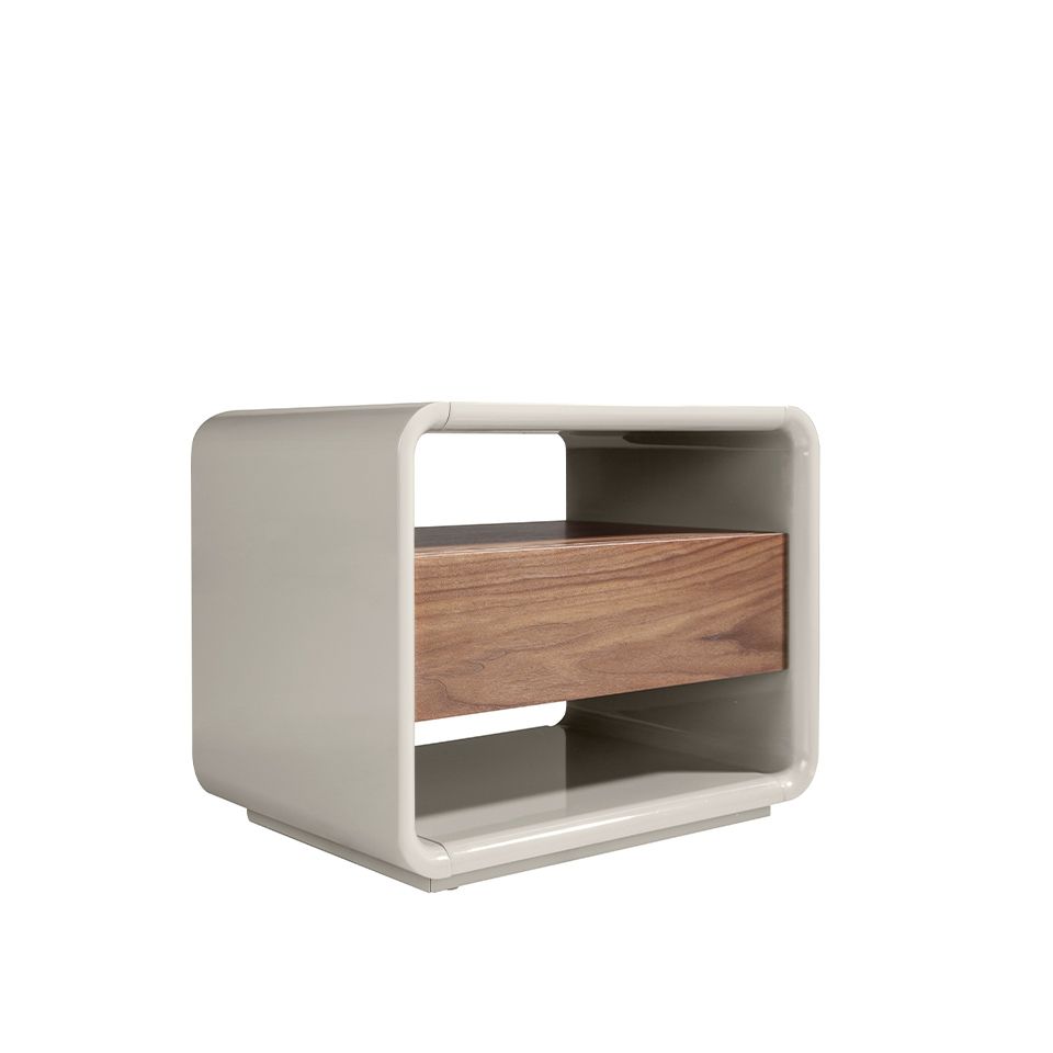 Прикроватная тумбочка 7134-MB2202NS из ореха и лакированного МДФ