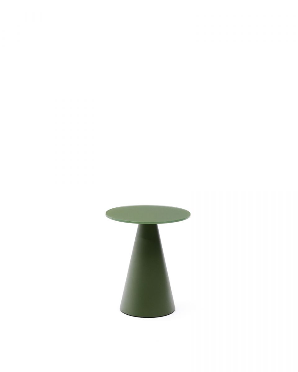 Приставной столик Wilshire из стали с закаленным стеклом с матовой зеленой отделкой 35 см