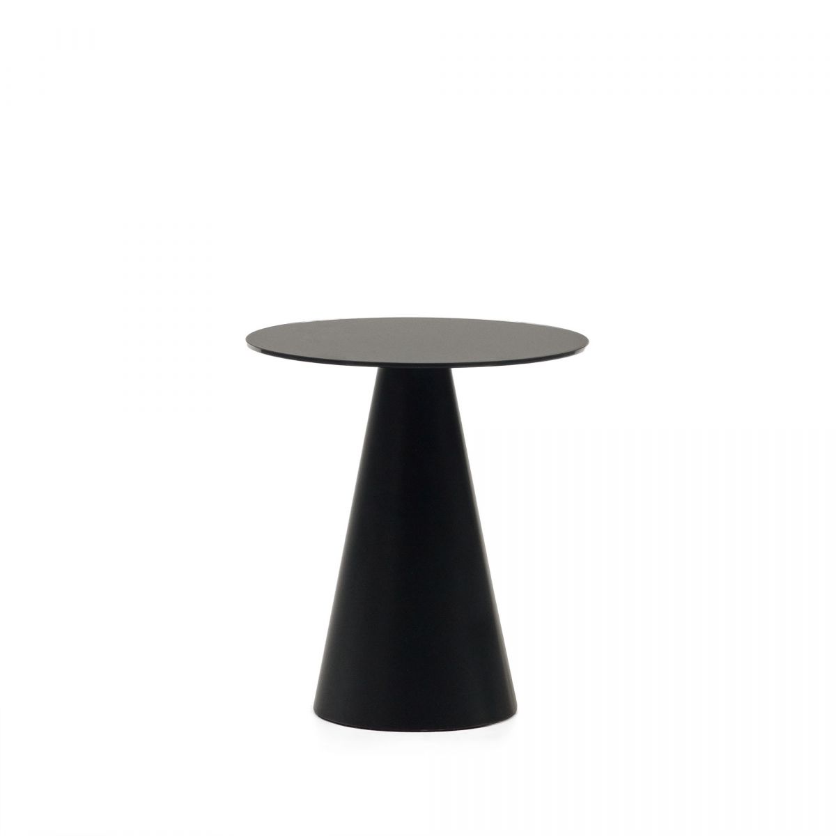 Приставной столик Wilshire из закаленного стекла и металла с матовой черной отделкой, 50 см