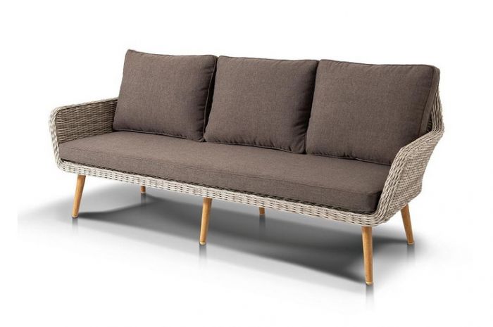 "Прованс" диван из искусственного ротанга трехместный, цвет коричневый